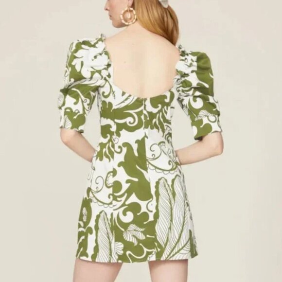 La DoubleJ Printed Puff Sleeve Mini Dress size large - Picture 3 of 5